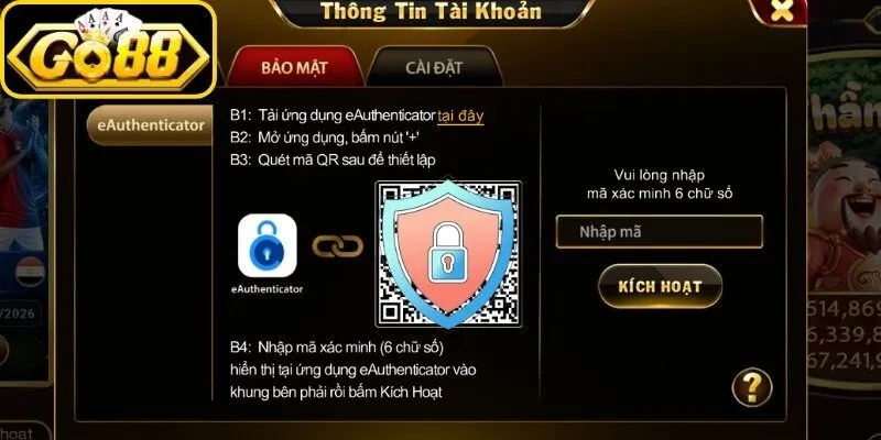 Hướng Dẫn Đăng Ký, Đăng Nhập Và Kích Hoạt Bảo Mật OTP 3 go88 Hướng dẫn đăng ký, đăng nhập và kích hoạt bảo mật OTP với những lưu ý