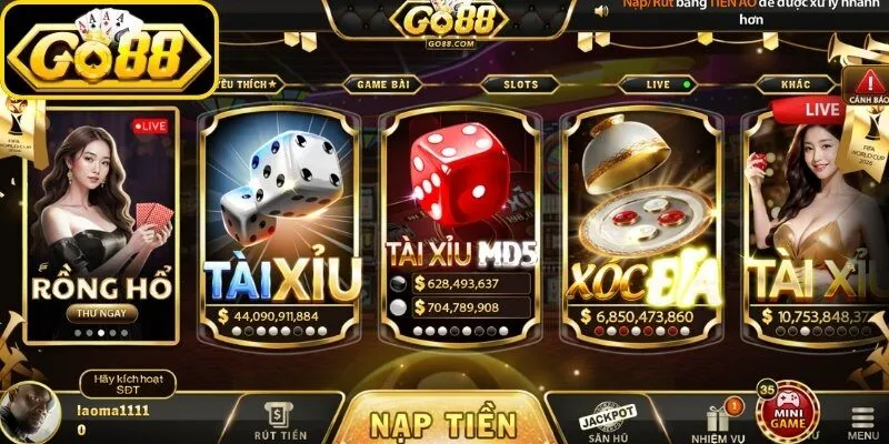 Tài Xỉu Go88 - Sảnh Tài Xỉu MD5 Minh Bạch & Tài Xỉu Livestream Cùng Dealer 1 go88 Những sức hút khó cưỡng của tài xỉu Go88