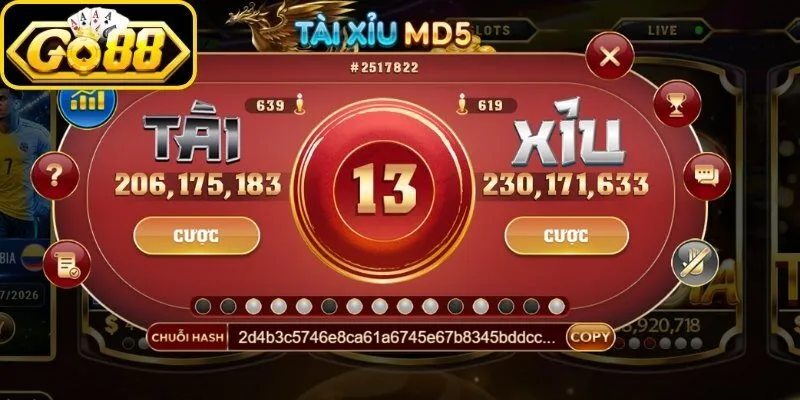Tài Xỉu Go88 - Sảnh Tài Xỉu MD5 Minh Bạch & Tài Xỉu Livestream Cùng Dealer 2 go88 Phương thức kiểm tra mã MD5 tài xỉu Go88